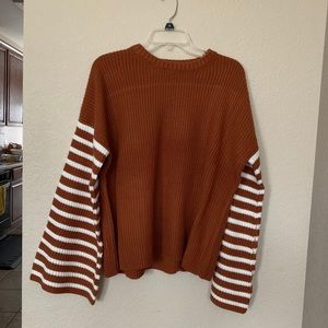 NWOT Bell sleeve striped sweater. Size L